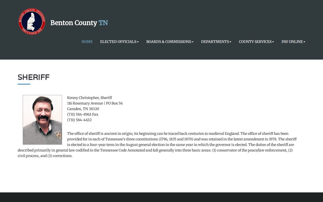 Benton County Jail release records sheriff contact